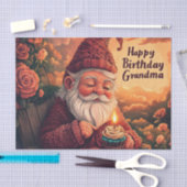 Gnome Verjaardag Kaart voor oma Tissuepapier (Craft)