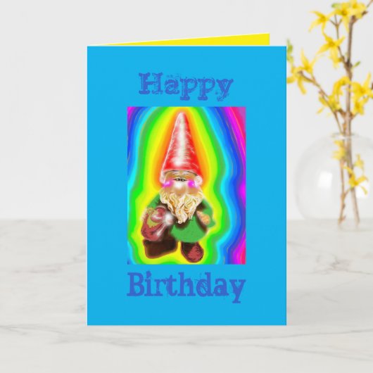 Gnome-verjaardagskaart Kaart (Gele Bloem)