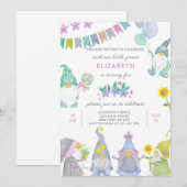 Gnome verjaardagsuitnodiging kaart (Voorkant / Achterkant)