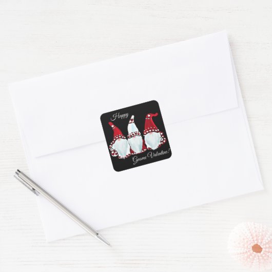 Gnome Vierkante Sticker (Envelop)