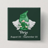 Gnome Virgo Astrology Sign Angel Pin-Back Button (Voorkant)