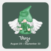 Gnome Virgo Astrology Sign Angel Vierkante Sticker (Voorkant)