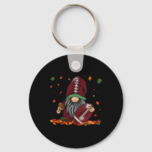Gnome Voetbal Seizoen Thanksgiving Fall Leaves Aut Sleutelhanger