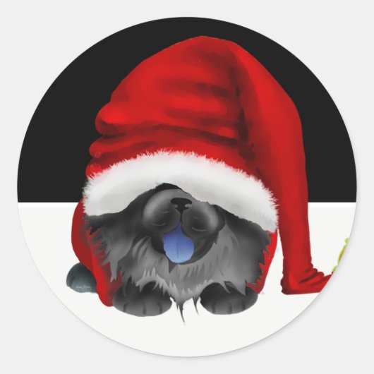 GNOME voor de Chowlidays - zwarte chow stickers (Voorkant)