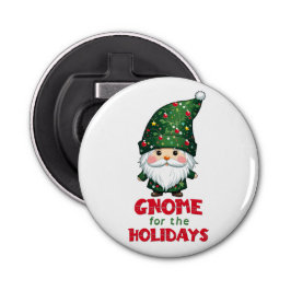 Gnome voor de Feestdagen Funny & Schattig Christma Button Flesopener