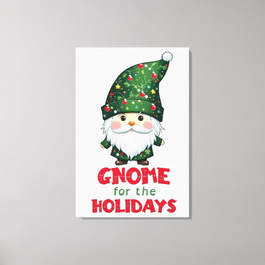 Gnome voor de Feestdagen Funny & Schattig Christma Canvas Afdruk (Voorkant)