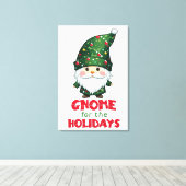 Gnome voor de Feestdagen Funny & Schattig Christma Canvas Afdruk (Insitu (Houten vloer))