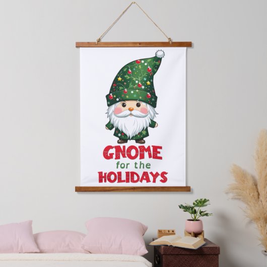 Gnome voor de Feestdagen Funny & Schattig Christma Hangend Wandkleed (Slaapkamer)