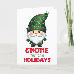 Gnome voor de Feestdagen Funny & Schattig Christma Kaart