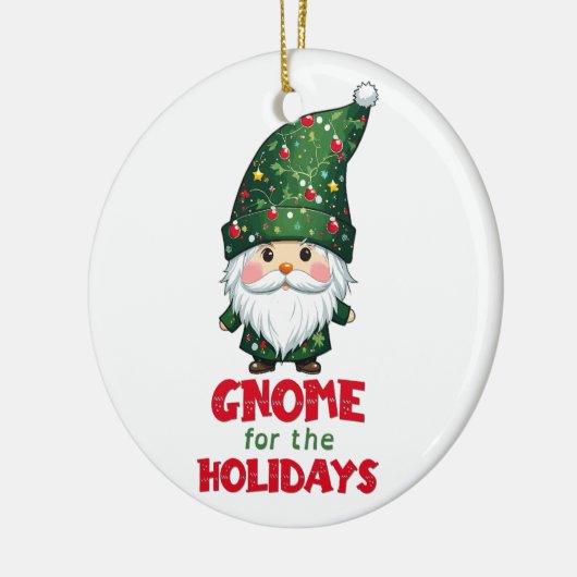 Gnome voor de Feestdagen Funny & Schattig Christma Keramisch Ornament (Links)