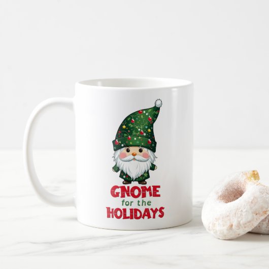 Gnome voor de Feestdagen Funny & Schattig Christma Koffiemok (Met donut)