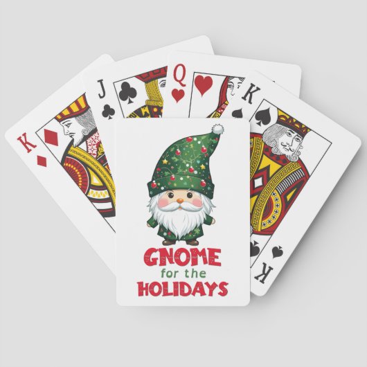 Gnome voor de Feestdagen Funny & Schattig Christma Pokerkaarten (Achterkant)
