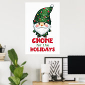 Gnome voor de Feestdagen Funny & Schattig Christma Poster (Thuiskantoor)