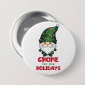 Gnome voor de Feestdagen Funny & Schattig Christma Ronde Button 7,6 Cm (Voorkant /achterkant)