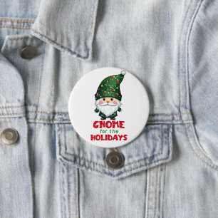 Gnome voor de Feestdagen Funny & Schattig Christma Ronde Button 7,6 Cm