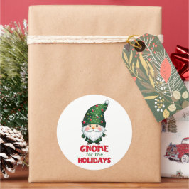 Gnome voor de Feestdagen Funny & Schattig Christma Ronde Sticker