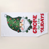 Gnome voor de Feestdagen Funny & Schattig Christma Strandlaken (Voorkant)