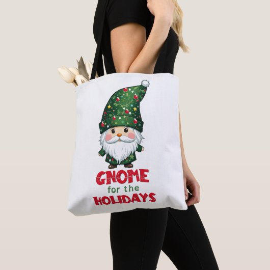 Gnome voor de Feestdagen Funny & Schattig Christma Tote Bag (Dichtbij)