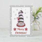 Gnome voor de Feestdagen - Gepersonaliseerde kerst Bedankkaart (Staand voorkant)