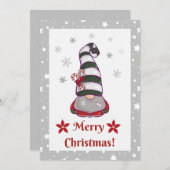 Gnome voor de Feestdagen - Gepersonaliseerde kerst Bedankkaart (Voorkant / Achterkant)