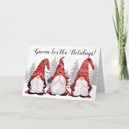 Gnome voor de Feestdagen Kaart (Voorkant)