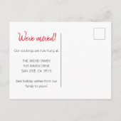 Gnome voor de Feestdagen kerst we zijn verhuisd Briefkaart (Achterkant)