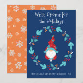 Gnome voor Feestdagen Bloemenkrans Schattige Elf B Feestdagenkaart (Voorkant / Achterkant)