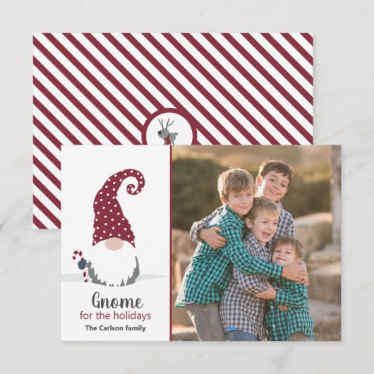 Gnome voor het Holiday Scandinavian Tomte design Kaart (Voorkant / Achterkant)