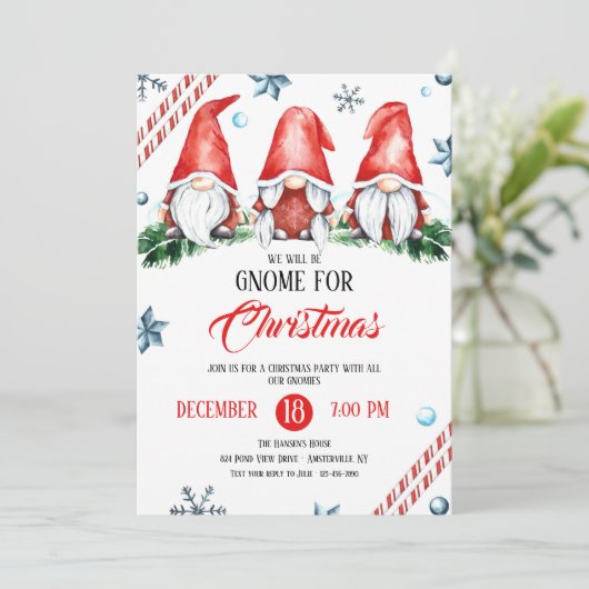 Gnome voor kerstfeest kaart (Staand voorkant)