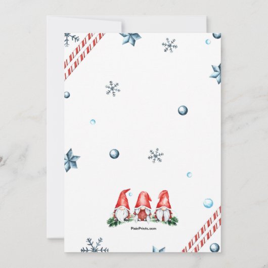 Gnome voor kerstfeest kaart (Achterkant)