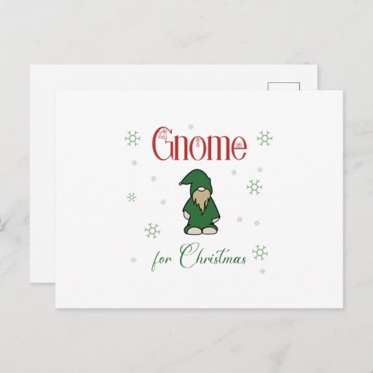 Gnome voor Kerstmis Aankondigingskaart (Voorkant / Achterkant)