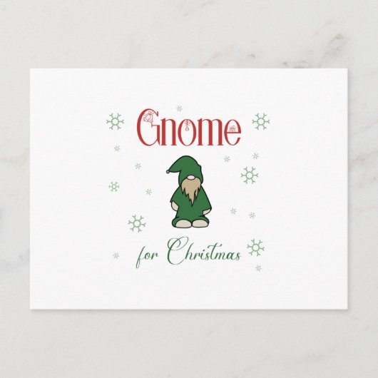 Gnome voor Kerstmis Aankondigingskaart (Voorkant)