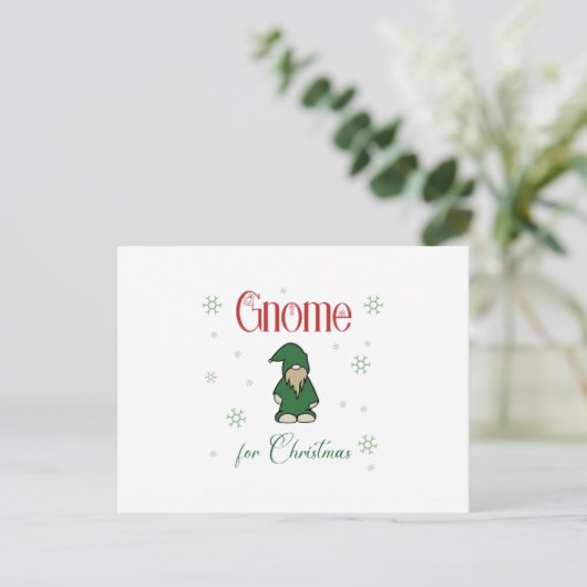 Gnome voor Kerstmis Aankondigingskaart (Staand voorkant)