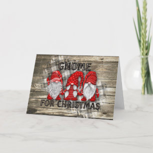 Gnome voor Kerstmis Pset Rustisch Land Farmhouse Kaart