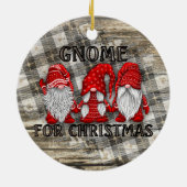 Gnome voor Kerstmis Pset Rustisch Land Farmhouse Keramisch Ornament (Achterkant)