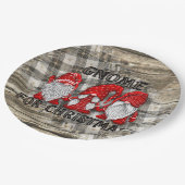 Gnome voor Kerstmis Pset Rustisch Land Farmhouse Papieren Bordje (Gekanteld)