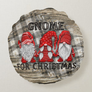 Gnome voor Kerstmis Pset Rustisch Land Farmhouse Rond Kussen