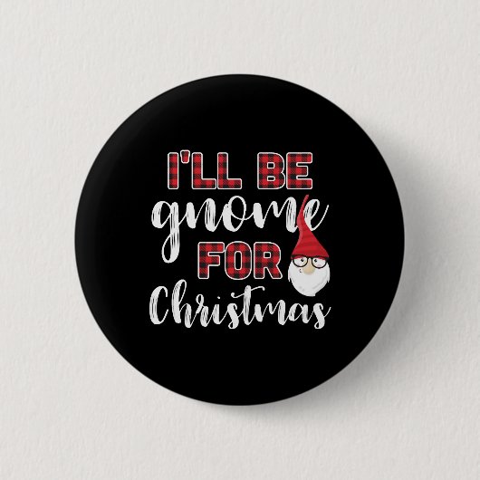 Gnome voor Kerstmis Ronde Button 5,7 Cm (Voorkant)