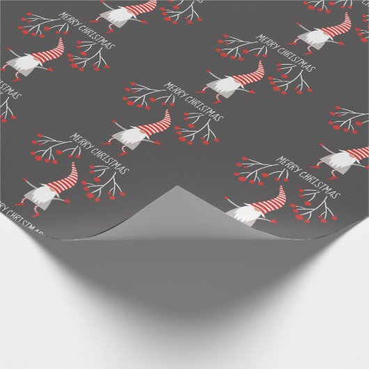 Gnome | Vrolijk kerstfeest Cadeaupapier (Hoek)