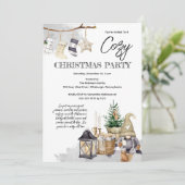 Gnome Waterverf Gezellig Kerstfeest Kaart (Staand voorkant)