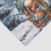 Gnome Waterverf Winterkerst Tissuepapier (Detail)