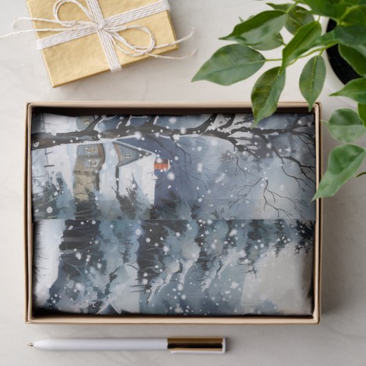 Gnome Waterverf Winterkerst Tissuepapier (Geschenk)