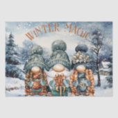 Gnome Waterverf Winterkerst Tissuepapier (Voorkant)