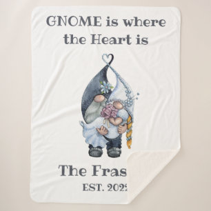 Gnome Wedding Blanket Sherpa Deken