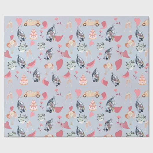 Gnome Wedding Cadeaupapier (Vlak)