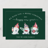 Gnome Wij wensen u een prettige kerstdag Feestdagenkaart (Voorkant / Achterkant)