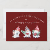 Gnome Wij wensen u een prettige kerstdag Feestdagenkaart (Voorkant)