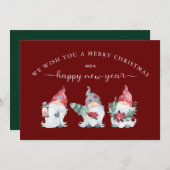 Gnome Wij wensen u een prettige kerstdag Feestdagenkaart (Voorkant / Achterkant)