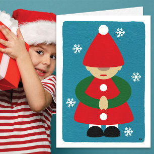 Gnome Winter Snowflakes Blank Kaart