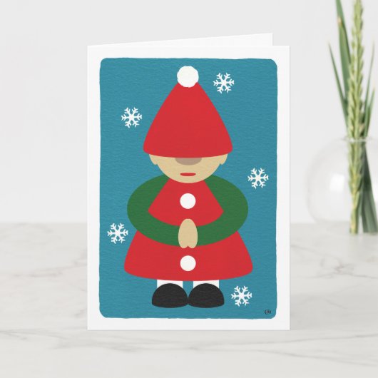 Gnome Winter Snowflakes Blank Kaart (Voorkant)